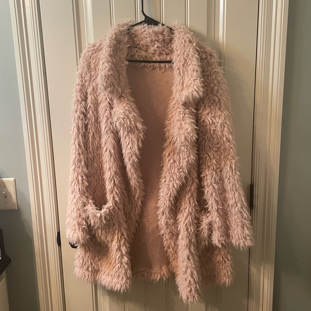 Pink furry jacket